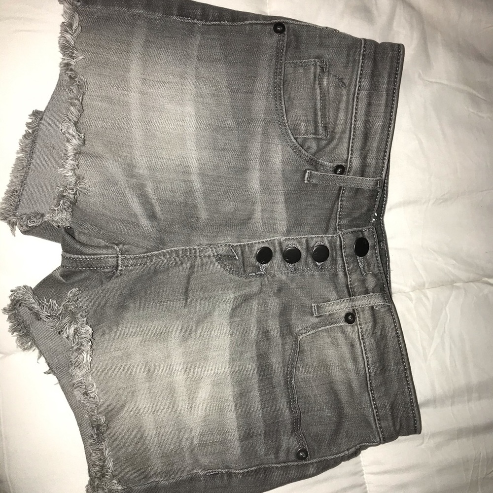 Grey High Rise Shorts